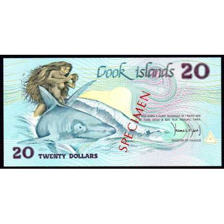 Cook Islands - 20 Dollars 1987 Specimen